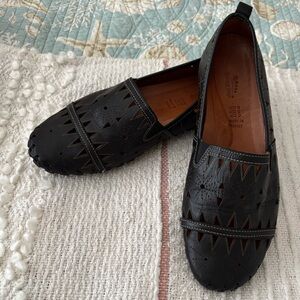 Spring Step Fusaro Black Soft Leather Comfort Flat Loafer Size 8.5